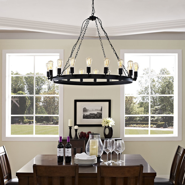 Modway Furniture Ceiling Lamps Chandelier Brown