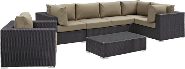patio furniture cushion sets Modway Furniture Sofa Sectionals Espresso Mocha