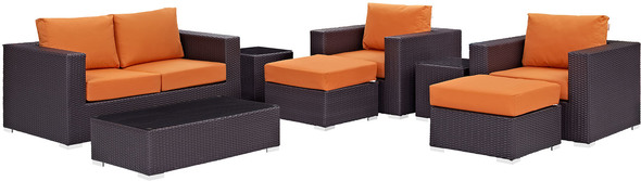 savannah patio set Modway Furniture Sofa Sectionals Espresso Orange