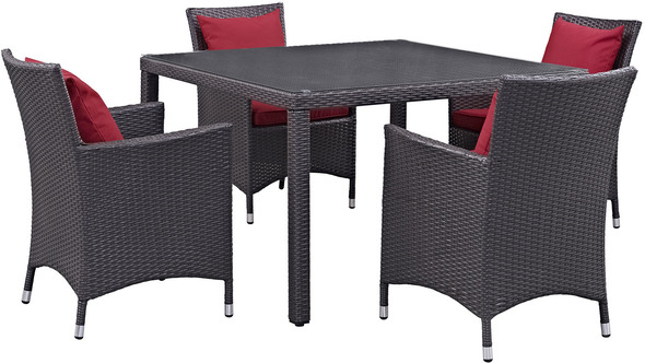 patio tables Modway Furniture Bar and Dining Espresso Red
