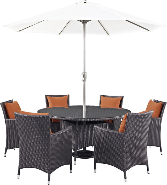9 piece outdoor furniture set Modway Furniture Bar and Dining Espresso Orange