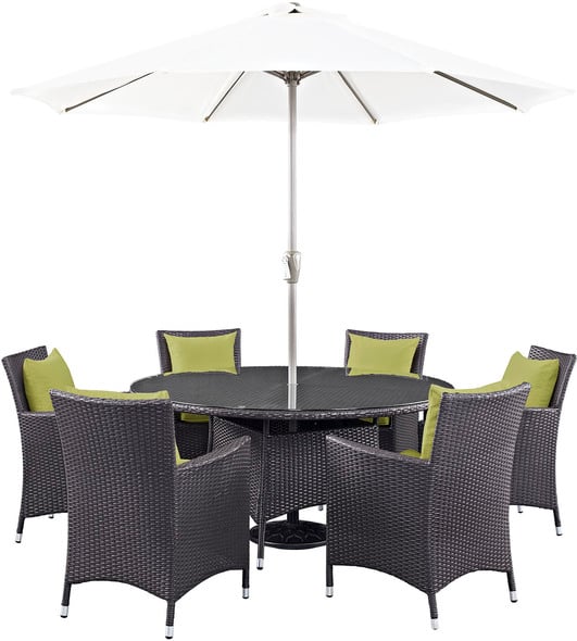 black rattan garden table Modway Furniture Bar and Dining Espresso Peridot