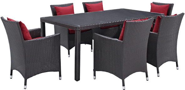 fold up table and chairs Modway Furniture Bar and Dining Espresso Red