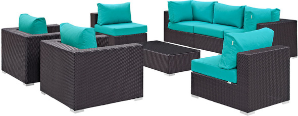 white patio conversation set Modway Furniture Sofa Sectionals Espresso Turquoise
