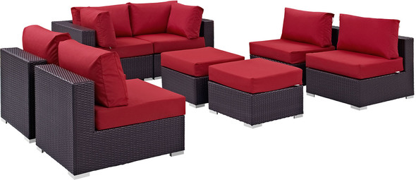 corner sofa dining table outdoor Modway Furniture Sofa Sectionals Espresso Red