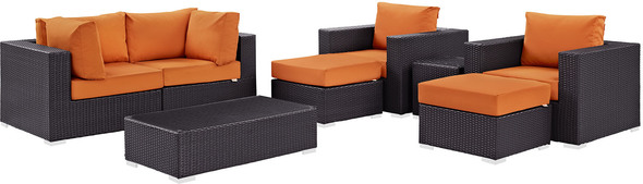 lawn furniture set Modway Furniture Sofa Sectionals Espresso Orange