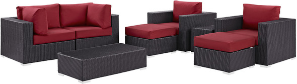 4 piece outdoor furniture Modway Furniture Sofa Sectionals Espresso Red