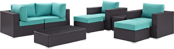 outdoor chaise loveseat Modway Furniture Sofa Sectionals Espresso Turquoise