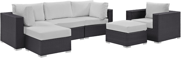 patio and outdoor Modway Furniture Sofa Sectionals Espresso White