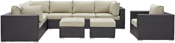 l shaped patio cover Modway Furniture Sofa Sectionals Espresso Beige