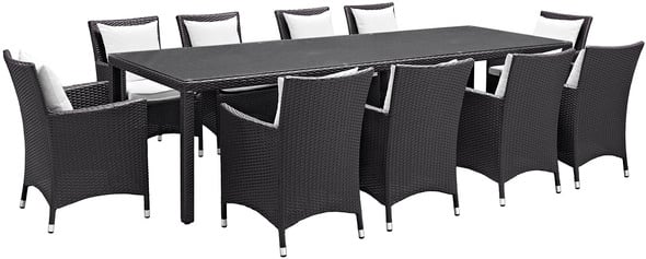 folding table with chairs Modway Furniture Bar and Dining Espresso White