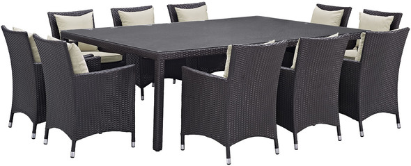 black bistro table and chairs Modway Furniture Bar and Dining Espresso Beige
