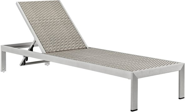 beige patio furniture Modway Furniture Daybeds and Lounges Silver Brown Gray