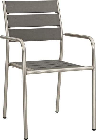 gray and white dining chairs Modway Furniture Bar and Dining Dining Room Chairs Silver Gray