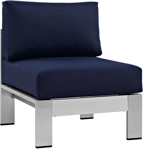 garden chair cushions with backs Modway Furniture Sofa Sectionals Outdoor Chairs and Stools Silver Navy
