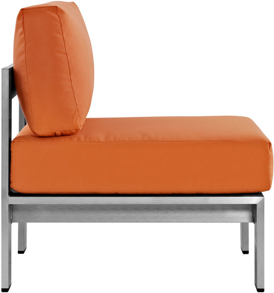 Modway Furniture Sofa Sectionals Outdoor Chairs and Stools Silver Orange
