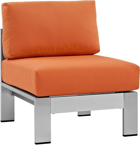 Modway Furniture Sofa Sectionals Outdoor Chairs and Stools Silver Orange