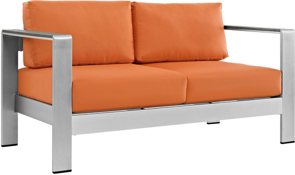 white leather sofa with chaise Modway Furniture Sofa Sectionals Silver Orange
