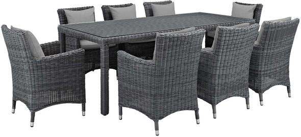 seating dining table Modway Furniture Bar and Dining Canvas Gray