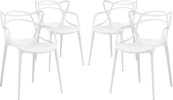 high top kitchen table set for 4 Modway Furniture Dining Chairs Dining Room Sets White