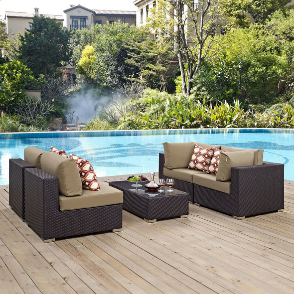 outdoor lounge corner sofa Modway Furniture Sofa Sectionals Espresso Mocha