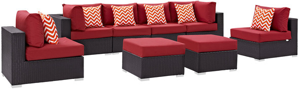 grey l shaped couch Modway Furniture Sofa Sectionals Espresso Red