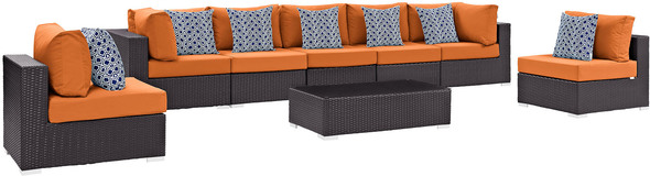 gray patio set Modway Furniture Sofa Sectionals Espresso Orange