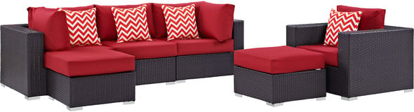 patio set of 3 Modway Furniture Sofa Sectionals Espresso Red