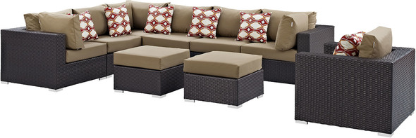 outdoor conversation sets on sale Modway Furniture Sofa Sectionals Espresso Mocha