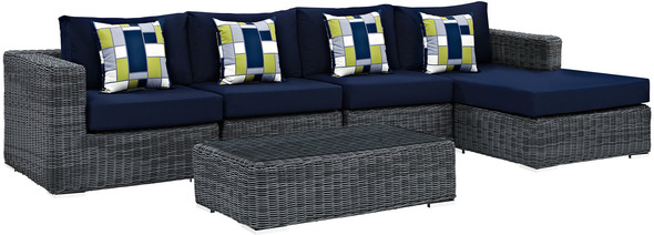 3 piece outdoor couch Modway Furniture Sofa Sectionals Canvas Navy