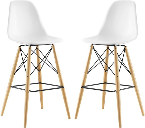 black and wicker bar stools Modway Furniture Dining Chairs White