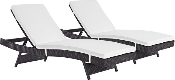 blue outdoor seating Modway Furniture Daybeds and Lounges Espresso White