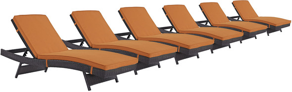 outdoor seating set with fire pit Modway Furniture Daybeds and Lounges Espresso Orange