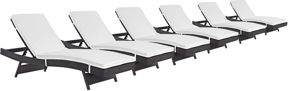 outdoor lounge chairs with table Modway Furniture Daybeds and Lounges Espresso White