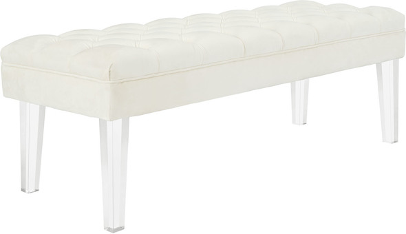light blue upholstered bench Modway Furniture Benches and Stools Ivory