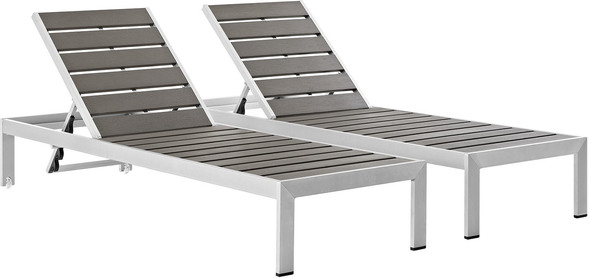 white outdoor sectional Modway Furniture Daybeds and Lounges Silver Gray