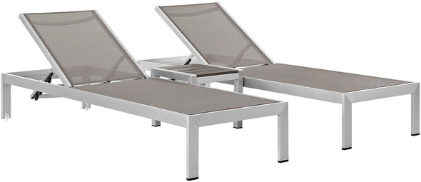 loungeset dining set Modway Furniture Daybeds and Lounges Outdoor Lounge and Lounge Sets Silver Gray