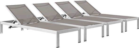 3 piece outdoor bar setting Modway Furniture Daybeds and Lounges Silver Gray