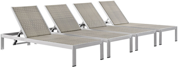 navy outdoor sectional Modway Furniture Daybeds and Lounges Silver Gray