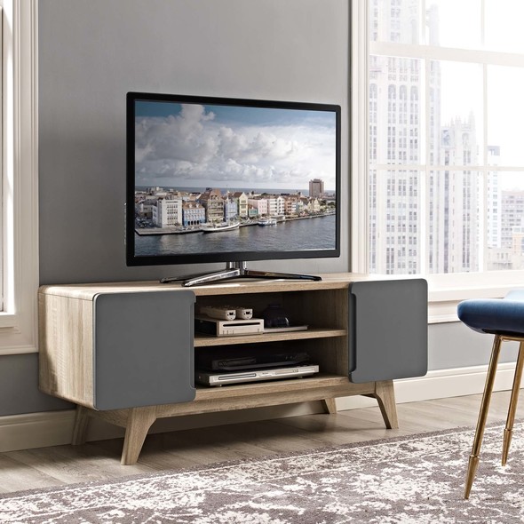  Modway Furniture Decor TV Stands-Entertainment Centers Natural Gray