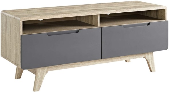 Modway Furniture Decor TV Stands-Entertainment Centers Natural Gray