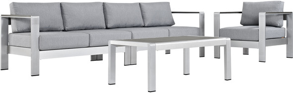 patio chaise sofa Modway Furniture Sofa Sectionals Silver Gray