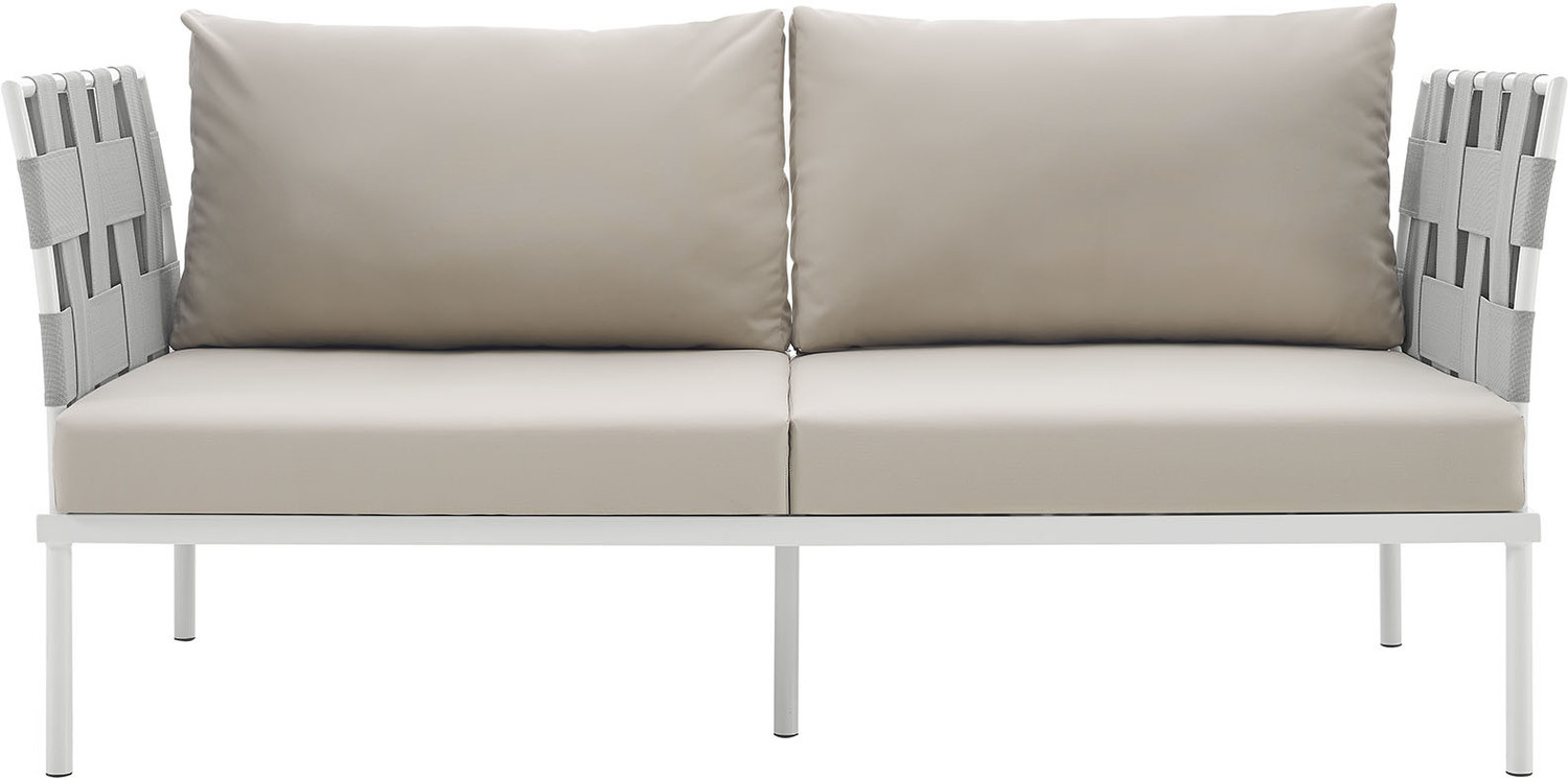 Modway Furniture Sofa Sectionals Sofas and Loveseat White Beige