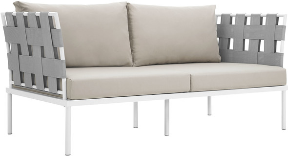 Modway Furniture Sofa Sectionals Sofas and Loveseat White Beige