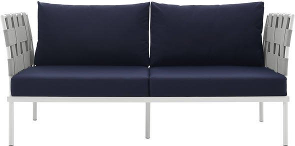 Modway Furniture Sofa Sectionals Sofas and Loveseat White Navy