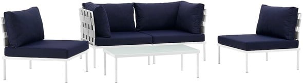 outdoor patio furniture decor Modway Furniture Sofa Sectionals White Navy
