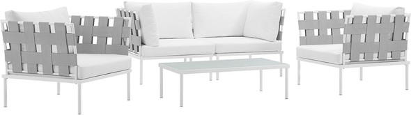 3 piece porch furniture Modway Furniture Sofa Sectionals White White