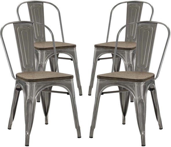 blue dining chairs with arms Modway Furniture Dining Chairs GunMetal