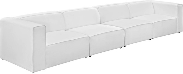 leather sofa couch Modway Furniture Sofas and Armchairs White