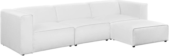 green couch chaise Modway Furniture Sofas and Armchairs White